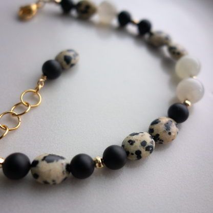 coco_ココ♥／可愛らしくて個性的*黒い斑点模様のブレスレット／Cute and unique black spotted bracelet