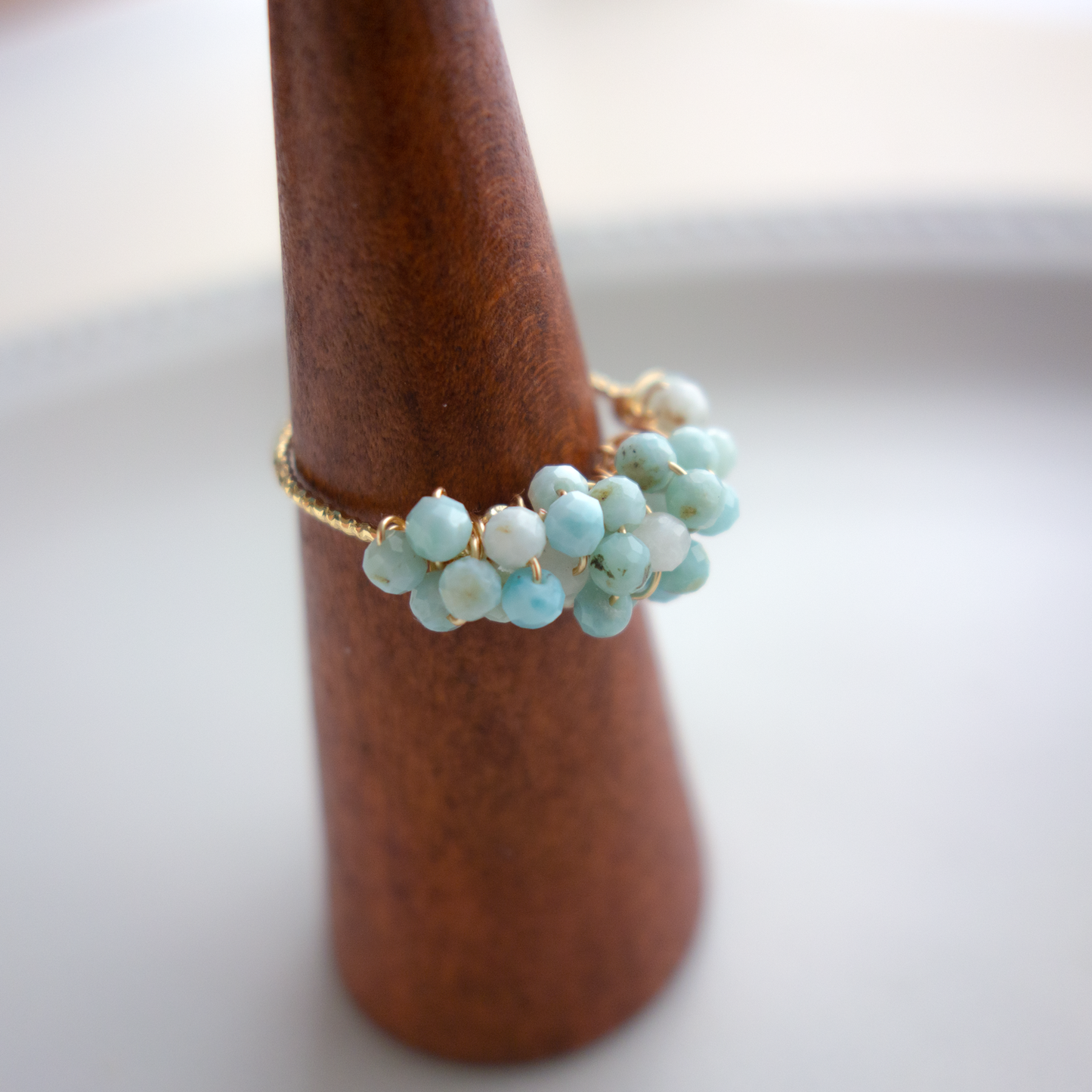 ［14kgf］*pierre_ ピエール【ラリマー】_天然石ワイヤーリング