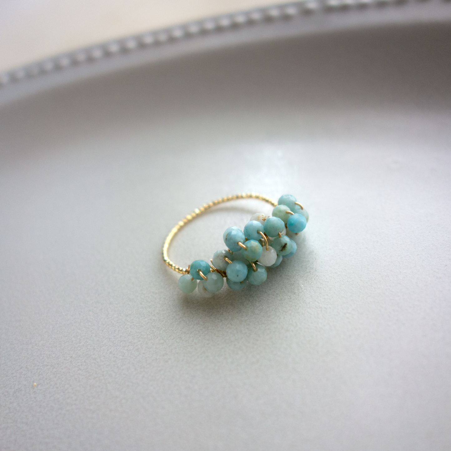 ［14kgf］*pierre_ ピエール【ラリマー】_天然石ワイヤーリング