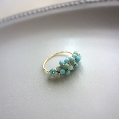 ［14kgf］*pierre_ ピエール【ラリマー】_天然石ワイヤーリング