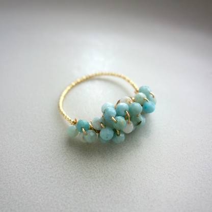 ［14kgf］*pierre_ ピエール【ラリマー】_天然石ワイヤーリング