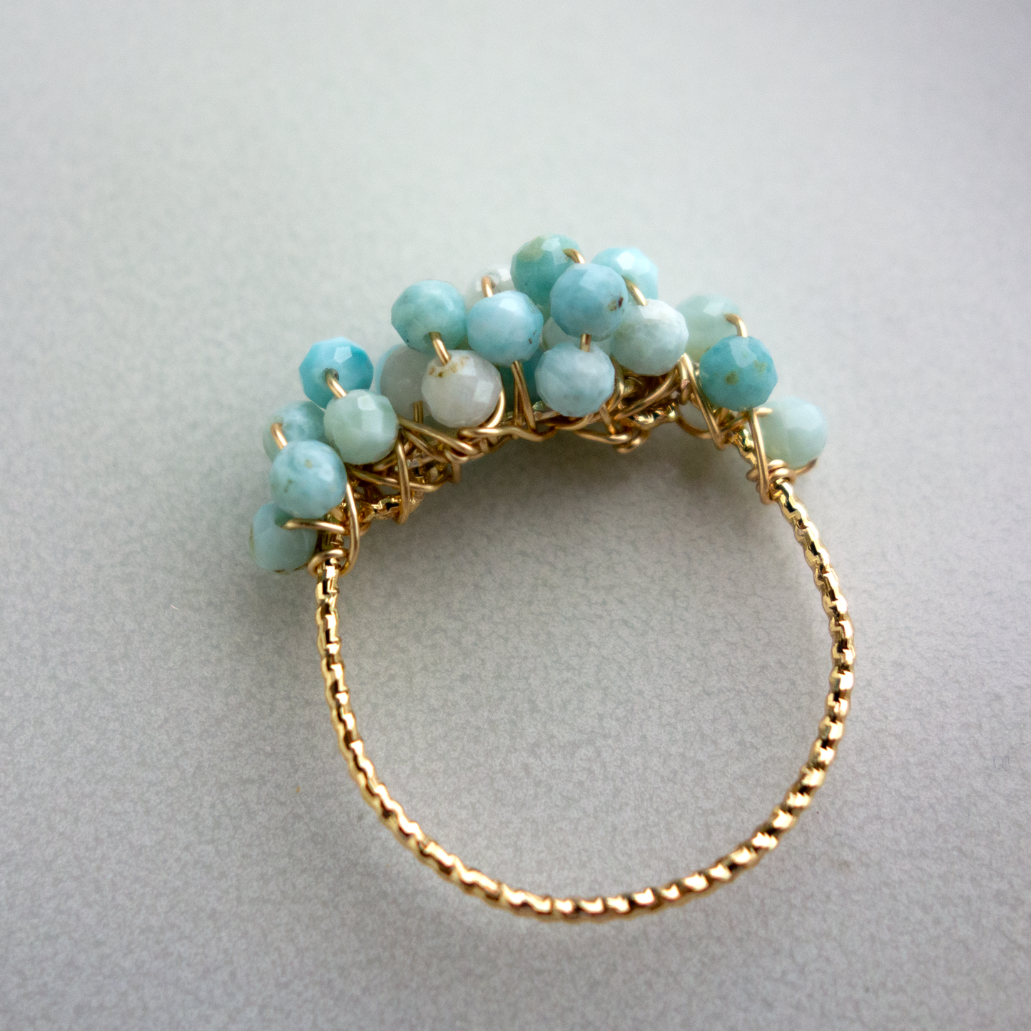 ［14kgf］*pierre_ ピエール【ラリマー】_天然石ワイヤーリング