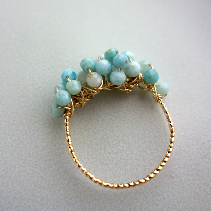 ［14kgf］*pierre_ ピエール【ラリマー】_天然石ワイヤーリング