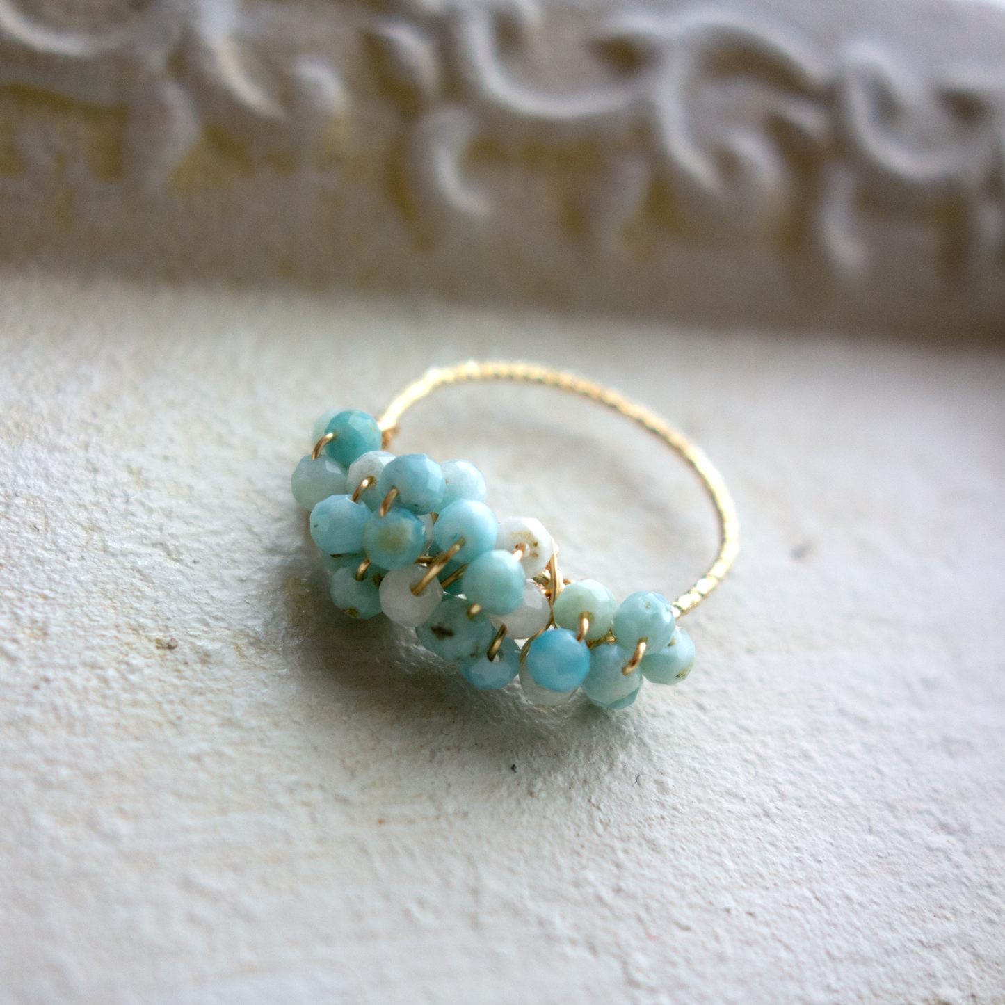 ［14kgf］*pierre_ ピエール【ラリマー】_天然石ワイヤーリング