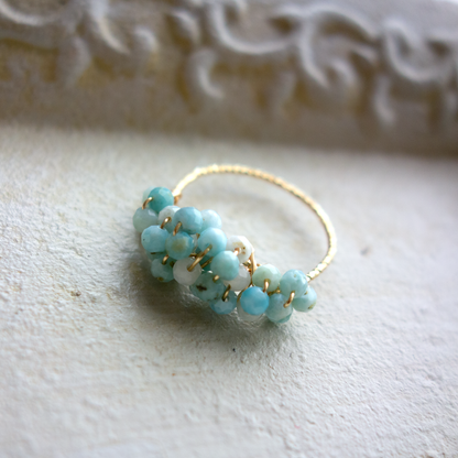 ［14kgf］*pierre_ ピエール【ラリマー】_天然石ワイヤーリング