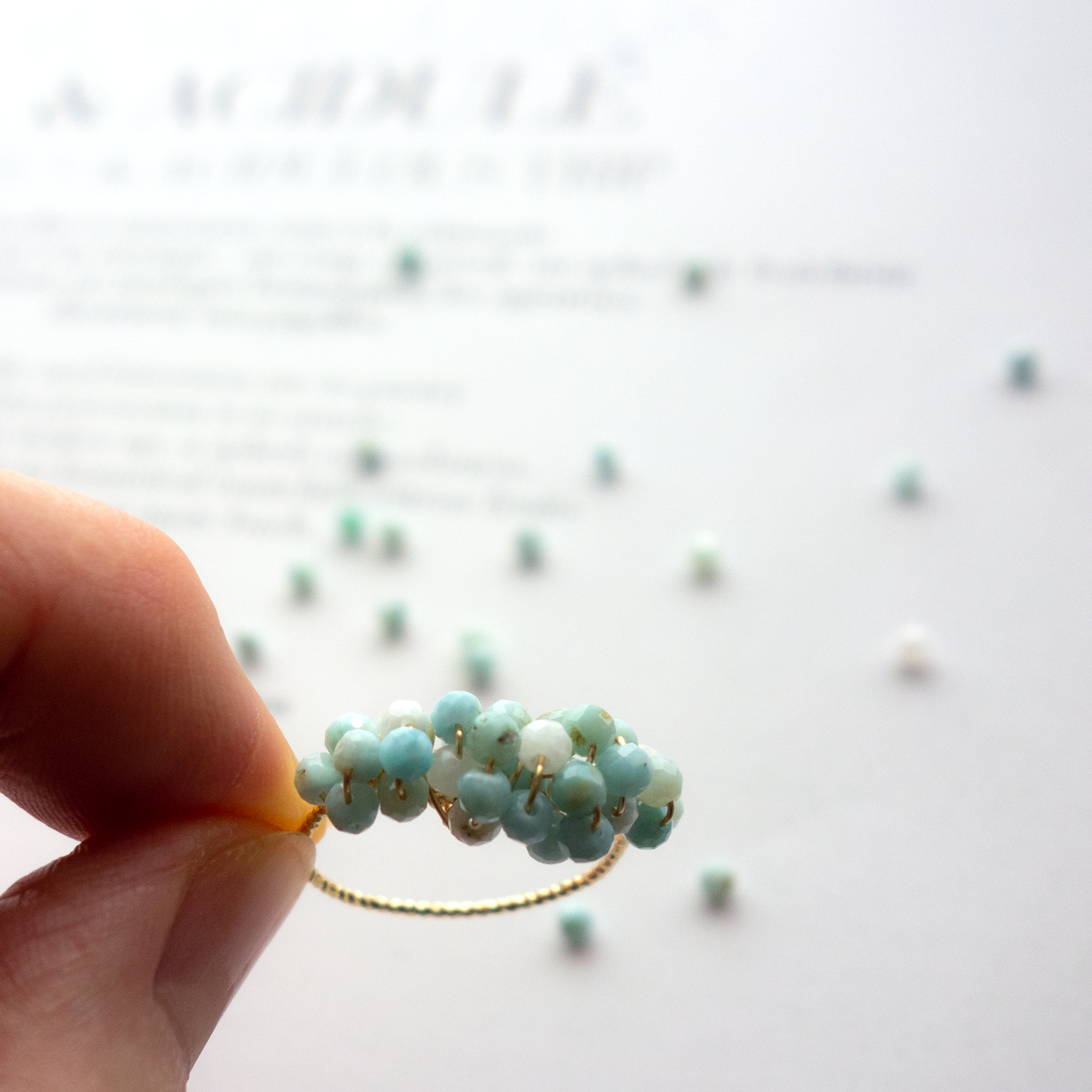 ［14kgf］*pierre_ ピエール【ラリマー】_天然石ワイヤーリング