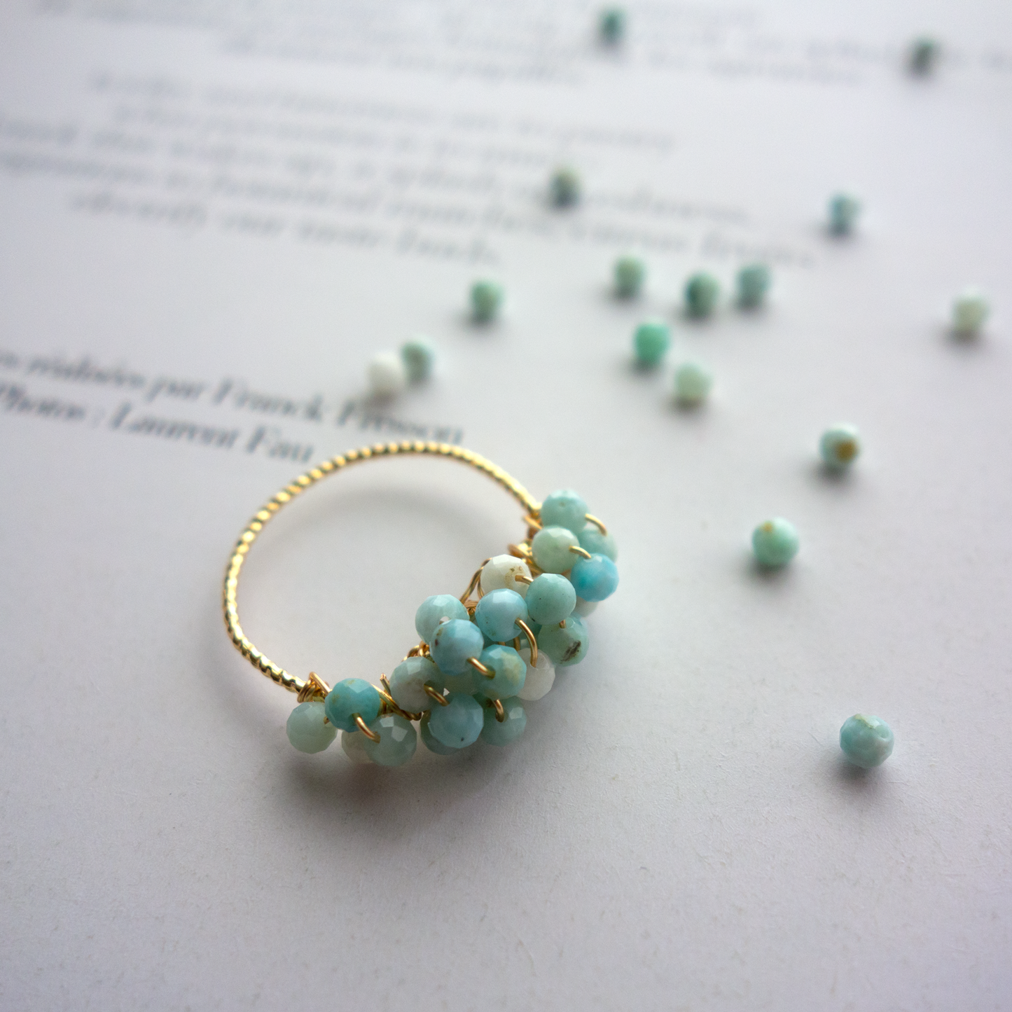 ［14kgf］*pierre_ ピエール【ラリマー】_天然石ワイヤーリング