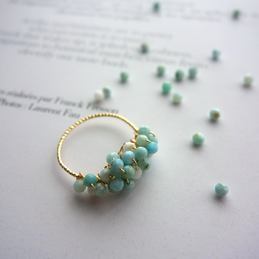 ［14kgf］*pierre_ ピエール【ラリマー】_天然石ワイヤーリング