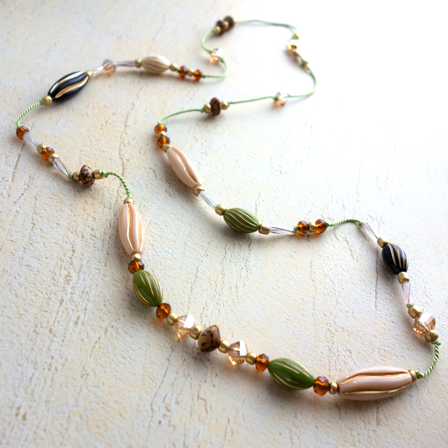 Noix_ノア／ナツメ「夏芽」*healing【シルクコードネックレス_80cm】