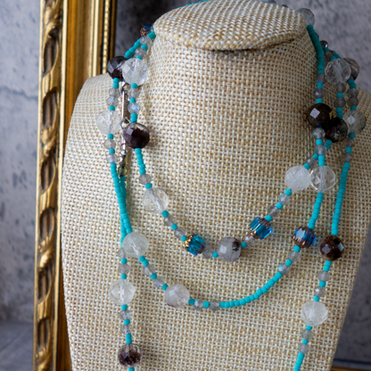 Céleste _ セレステ／天空のブルー* ロングネックレス【シルクコードネックレス_90cm】