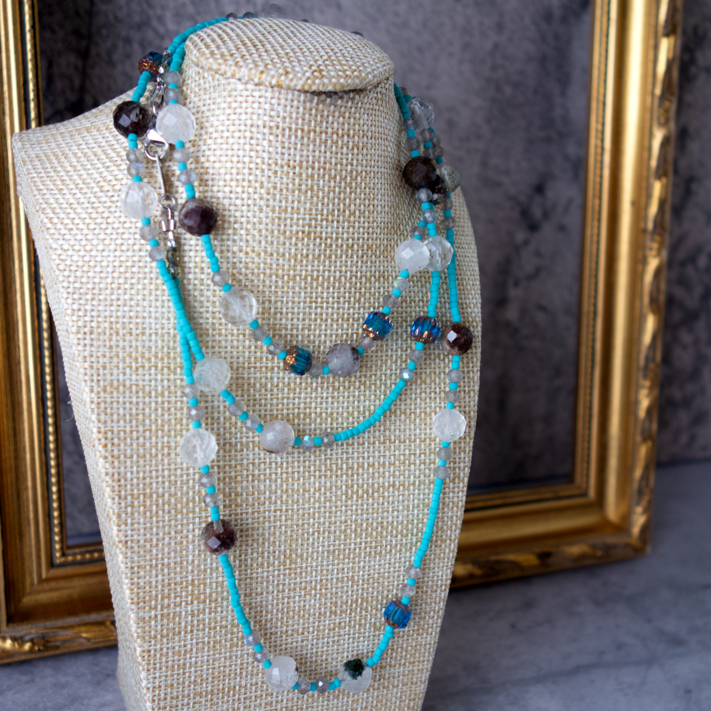 Céleste _ セレステ／天空のブルー* ロングネックレス【シルクコードネックレス_90cm】