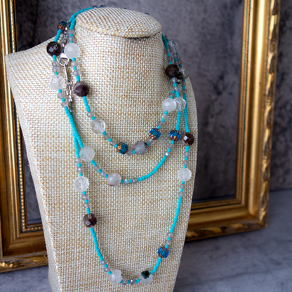 Céleste _ セレステ／天空のブルー* ロングネックレス【シルクコードネックレス_90cm】