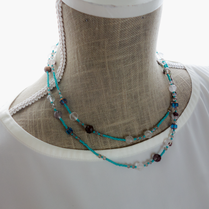 Céleste _ セレステ／天空のブルー* ロングネックレス【シルクコードネックレス_90cm】