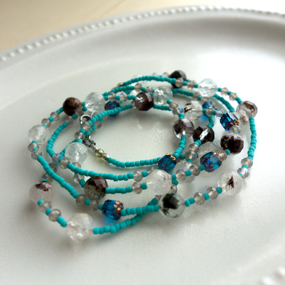 Céleste _ セレステ／天空のブルー* ロングネックレス【シルクコードネックレス_90cm】