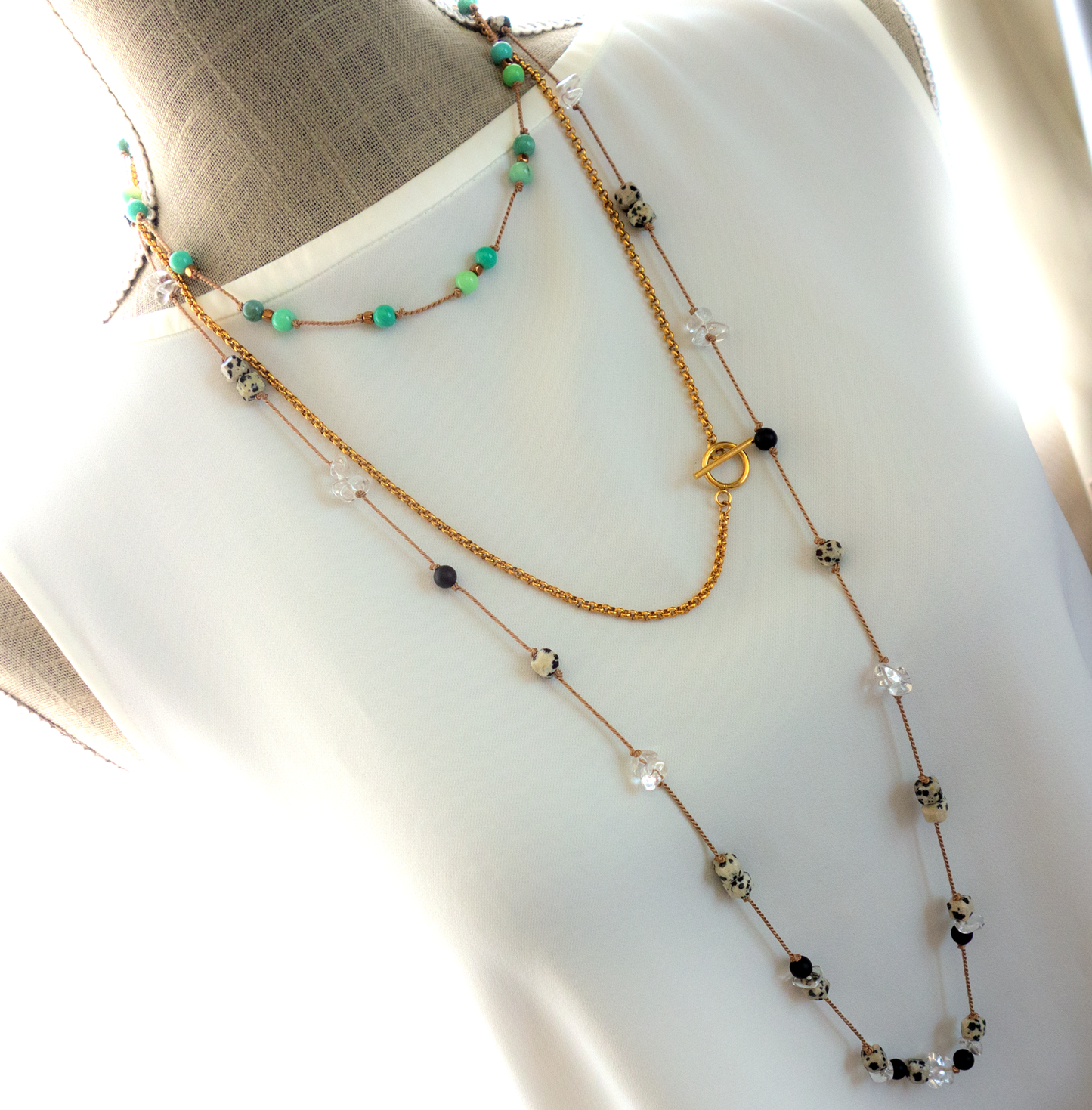 Cocoru _ ココル／ダルメシアンジャスパー【シルクコードネックレス _98cm】