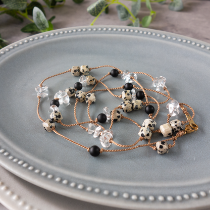 Cocoru _ ココル／ダルメシアンジャスパー【シルクコードネックレス _98cm】