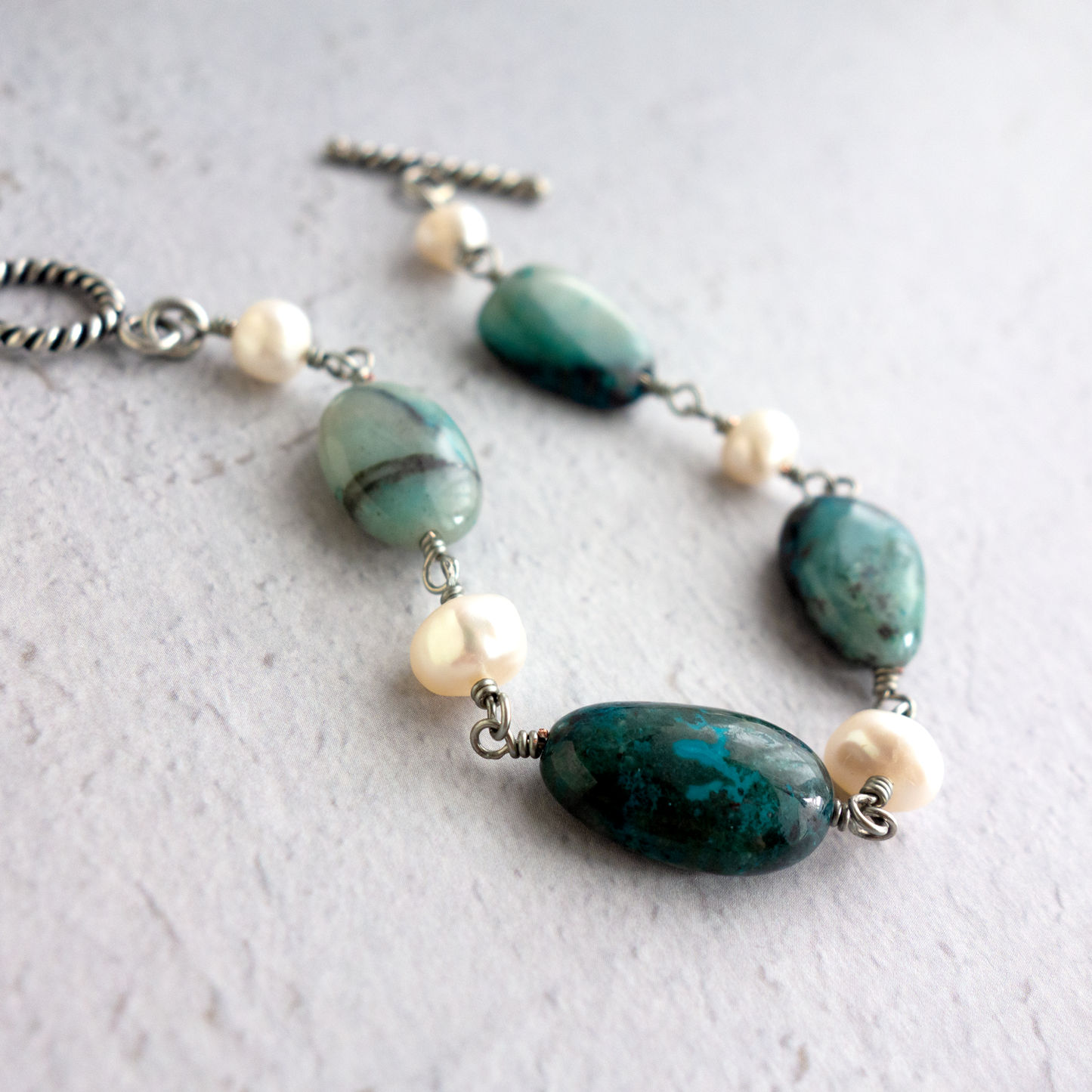 Peacock_ピーコック／「クリソコラ」地球*ブルーグリーンのブレスレット／Colorful Earth *Blue-green bracelet #259