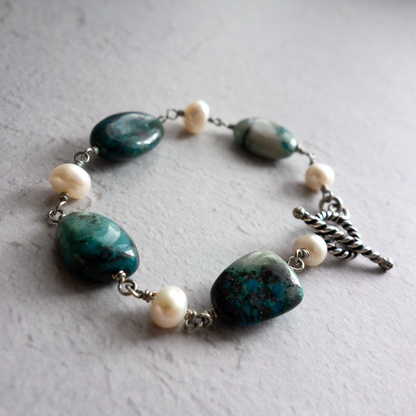 Peacock_ピーコック／「クリソコラ」地球*ブルーグリーンのブレスレット／Colorful Earth *Blue-green bracelet #259