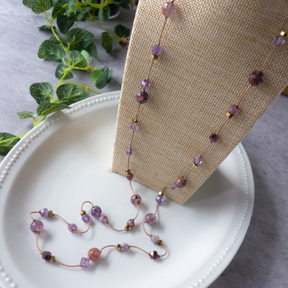 Jardin_ ジャルダン／ガーデンアメジスト*庭園のヒーリング 【シルクコード ロングネックレス_80cm】