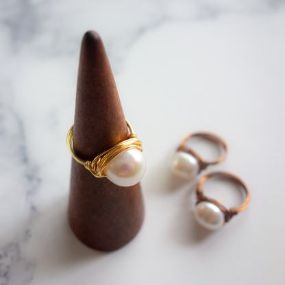 Isabella_イザベラ／「大粒淡水パール」_天然石ワイヤーリング