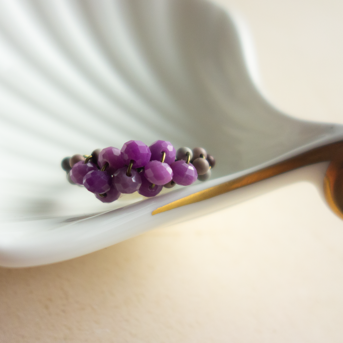 *mousse_ ムース／【フォスフォシデライト×ピクチャージャスパー】_天然石ワイヤーリング