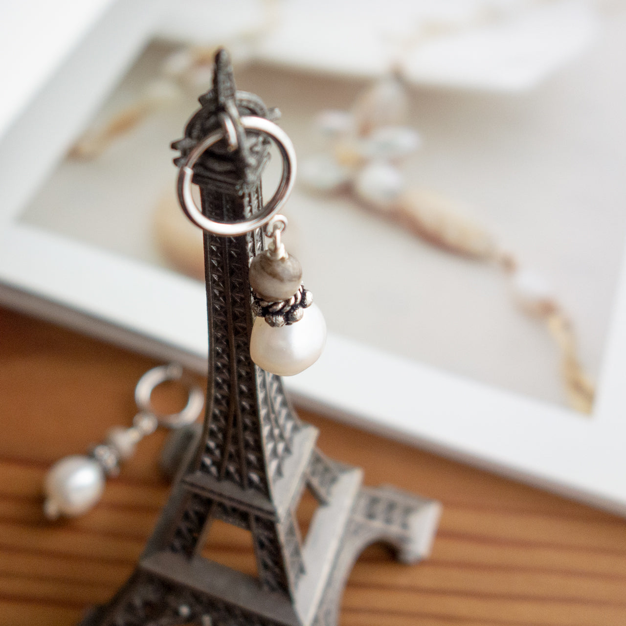 Écru _エクリュ【ピアス/イヤリング】淡水パール＋ジャスパー