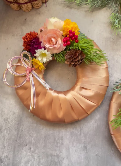 hiver_イヴェール【サテンリボンリース】_冬の時間_小さなリース